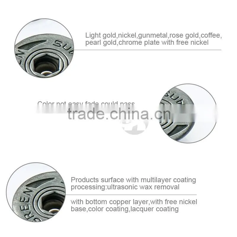 China OEM Custom Made Metal Pants Buttons
