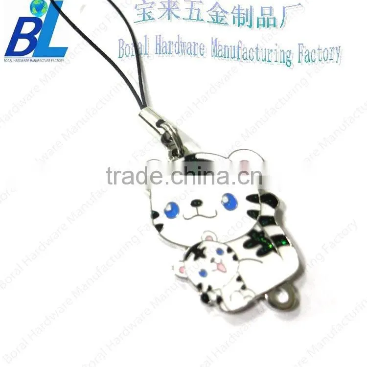 Set-printed sticker domed metal chinese symbol phone pendants
