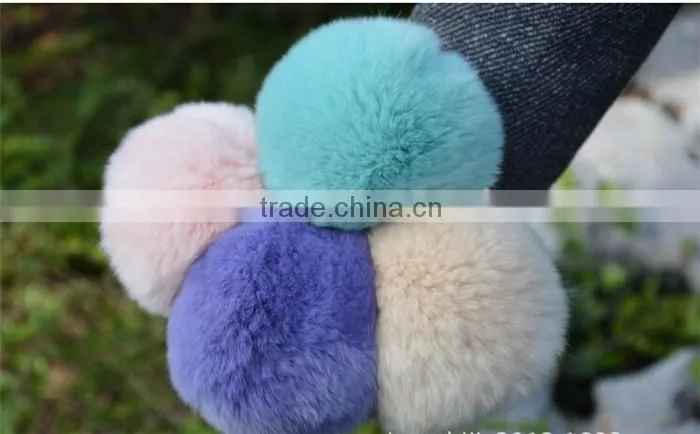 New Arrival Big soft Rabbit Fur Ball key chain