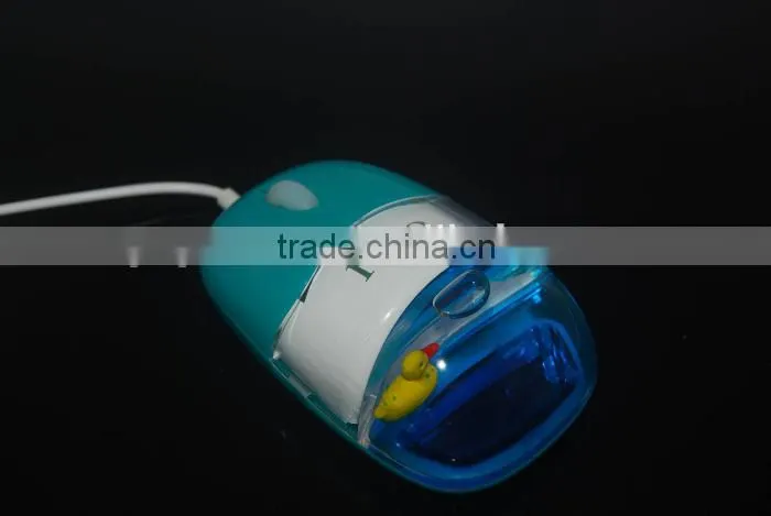 New computer USB wired gift liquid aqua mouse with light-up logo