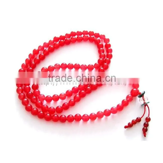 Wooden bead necklace natural fine yoga bead loose yoga tassel necklace