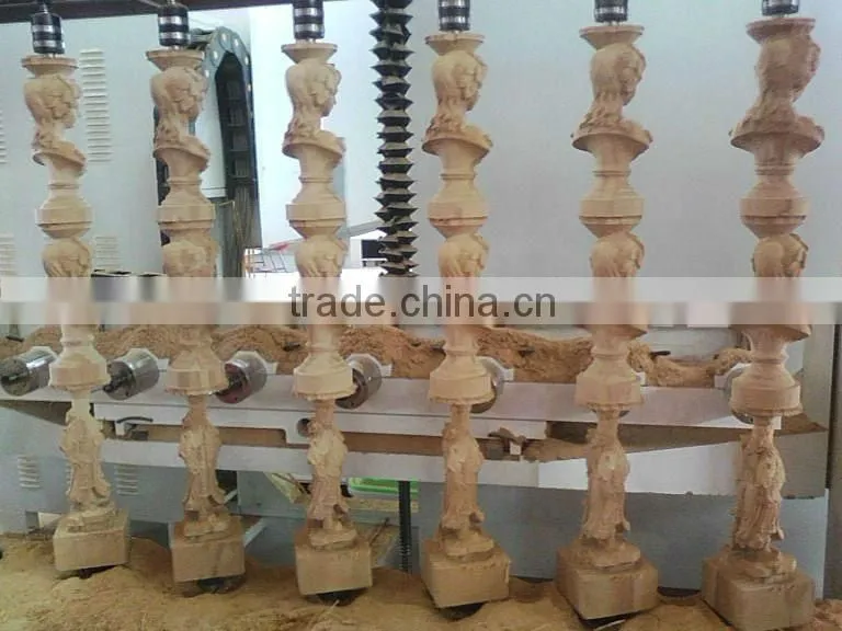 cnc cylinder engraving machine/AC Servo system/2.2Kw*8 continuous power water-cooled spindle/CNC Engraving Machine 8 for stairs