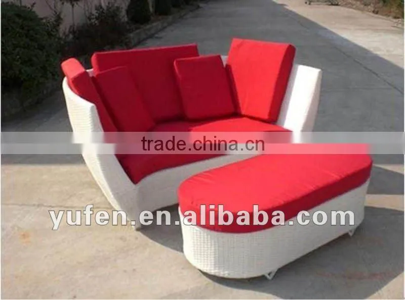 aluminium outdoor rattan day bed with canopy