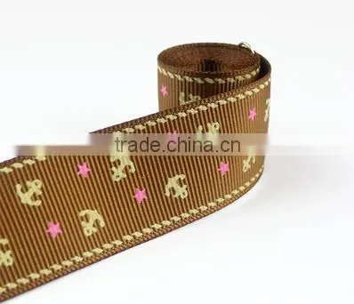 Nautical Anchor Printed Navy Blue Grosgrain Ribbon for Hair bow, Packing, Decoration