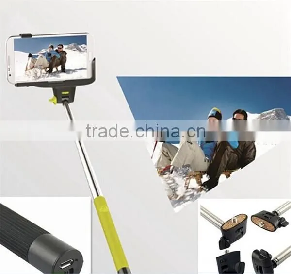 2015 Factory Price High Quality Colorful Smartphone Monopod Selfie Stick With Bluetooth Shutter