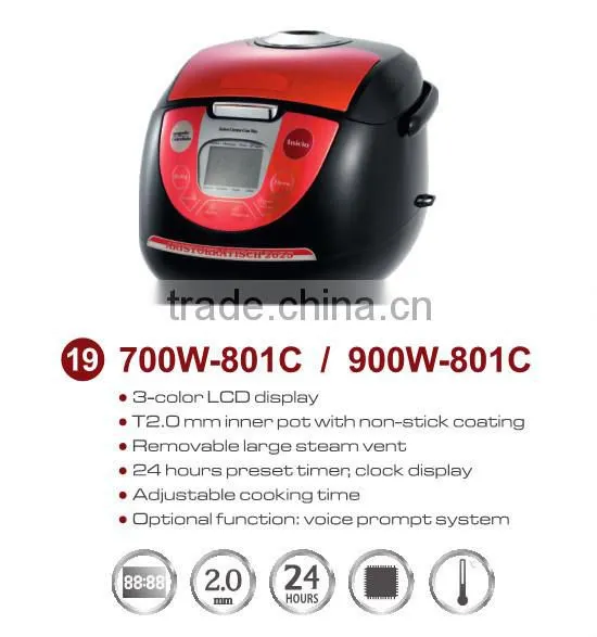 5L multi rice cooker with 24hrs preset time IMD panel and the LCD display