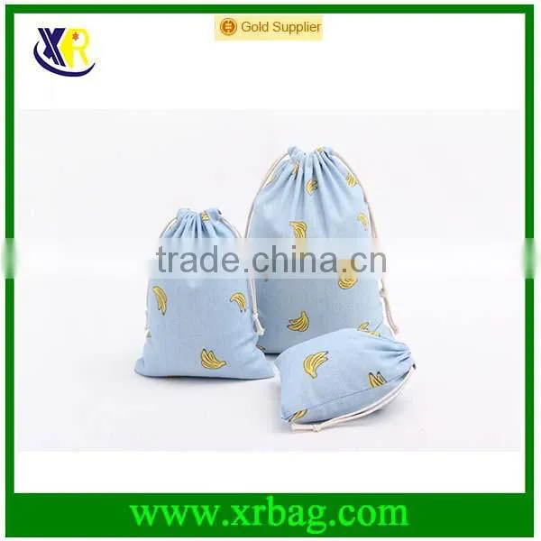 Custom Printed Grocery Cotton Drawstring Sling bag