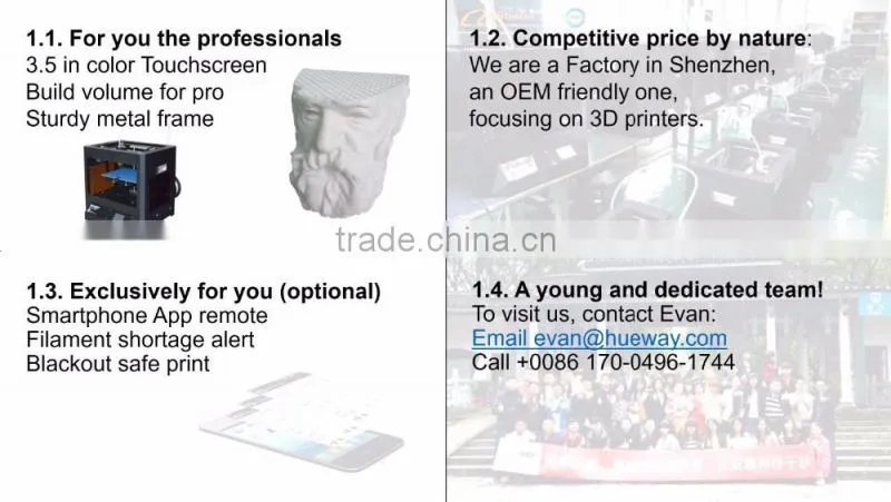 Printer 3d Hueway 3d printer machine Building size 270*190*190 mm 3d printer china