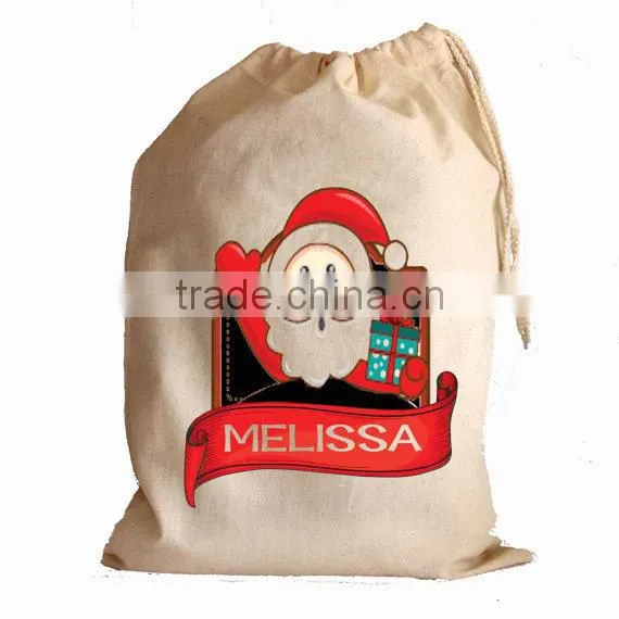 Cartoon design eco drawstring christmas bag,christmas gift bag