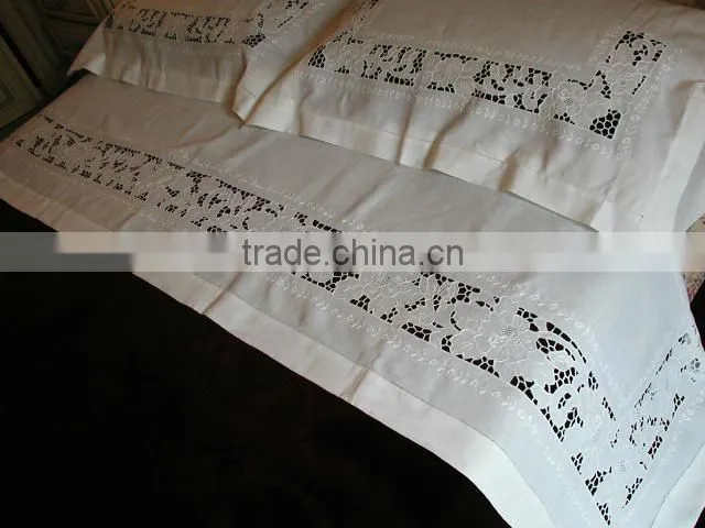 Cutwork Bed Linen ,embroidery bed sheet,embroidery bedding set ,embroidery pillowcase ,bed linen