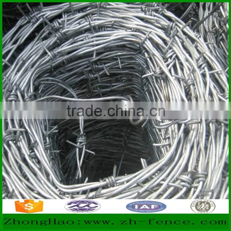 Hot dipped galvanized PVC coated high quality Barbed Wire Fence