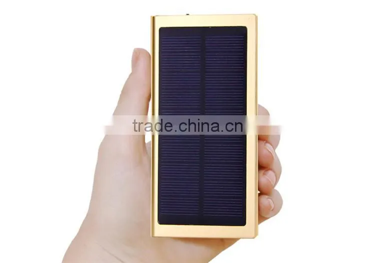 rohs solar cell phone charger 10000mah MTEAL CASING solar power bank