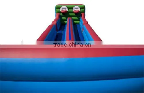 dual-lane inflatable bungee run basketball hoops
