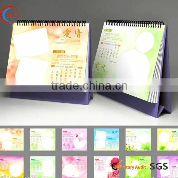 high quality full color paper spiral binding calendar