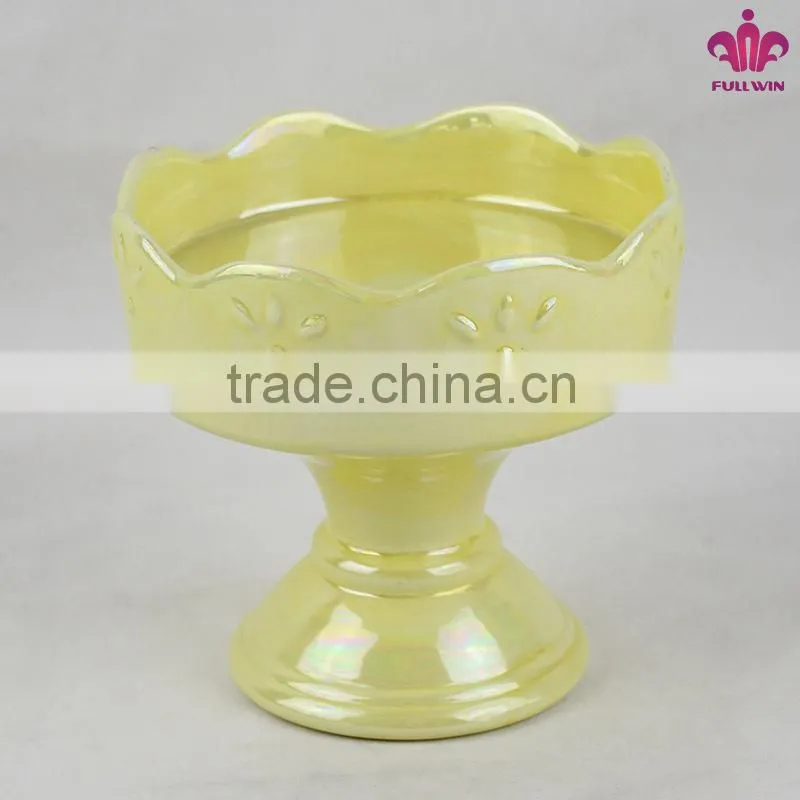 Peal-glazed Ceramic Mini-serve Footed Stand
