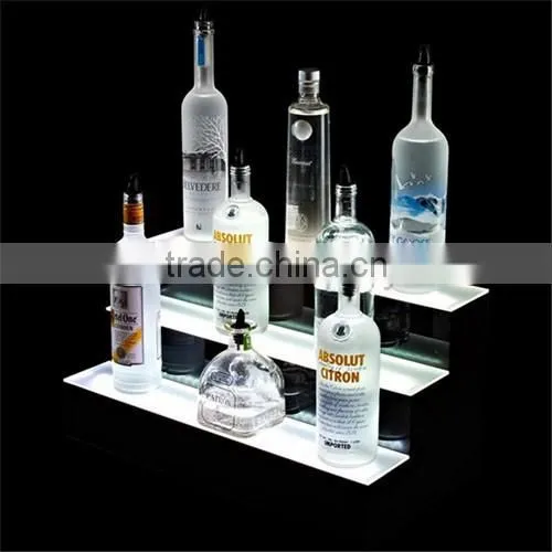 handmade LED nighclub acrylic liquor display case,acrylic wine rack,acrylic wine bottle holder witn engraving sign