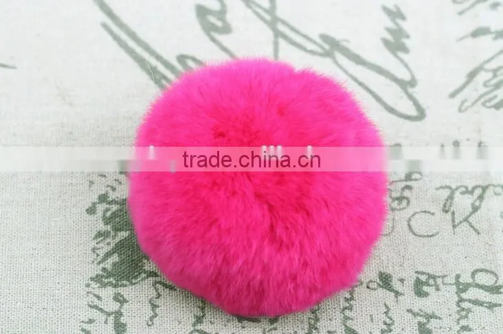 Customize Fashion Colorful Fluffy Ball Keychain / Rex Rabbit Fur Ball