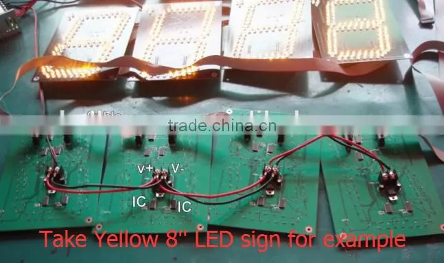 Outdoor waterproof 12 inch 7 segment led display gas station price signs indoor led display screen
