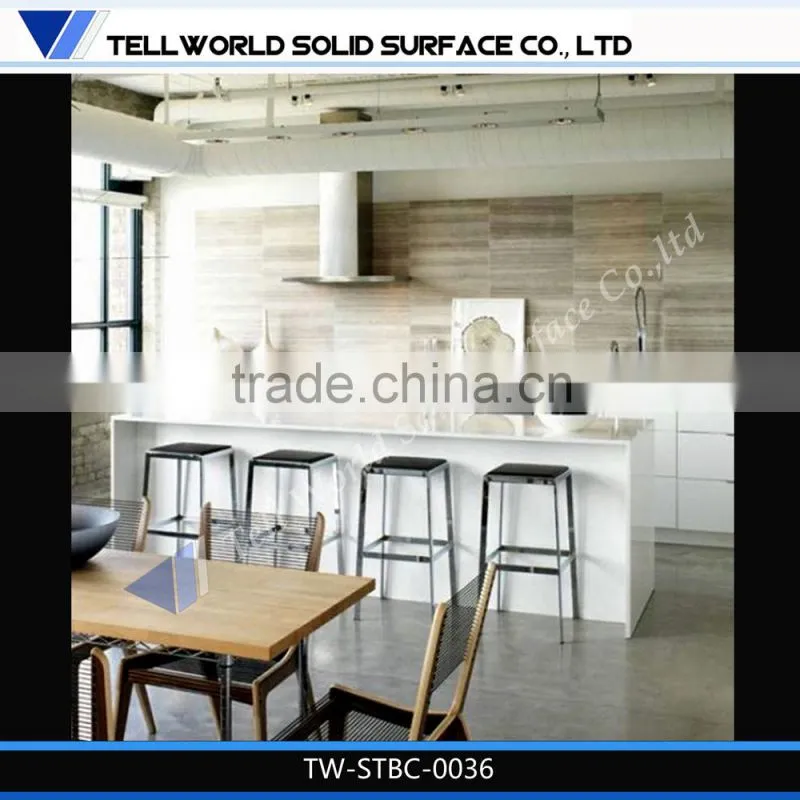 hot sale white small beauty artificial marble bar counter for restaurant for home