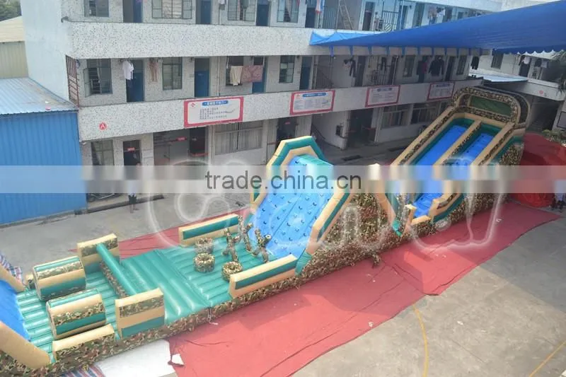 Giant interactive military boot camp inflatable obstacle course for sale, adult inflatable obstacle course