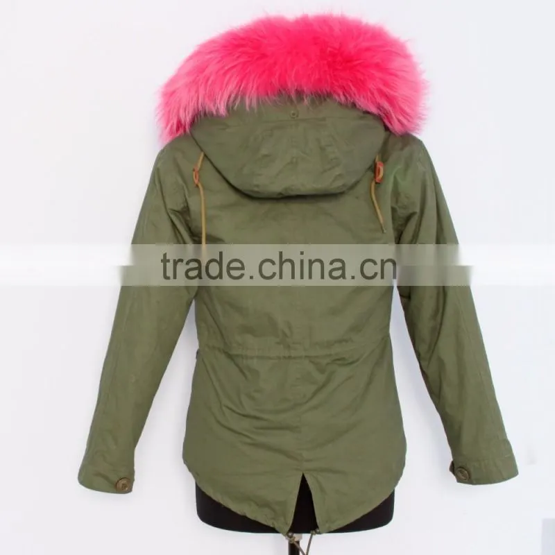 2016 new hot selling parka jacket with real fox fur collar
