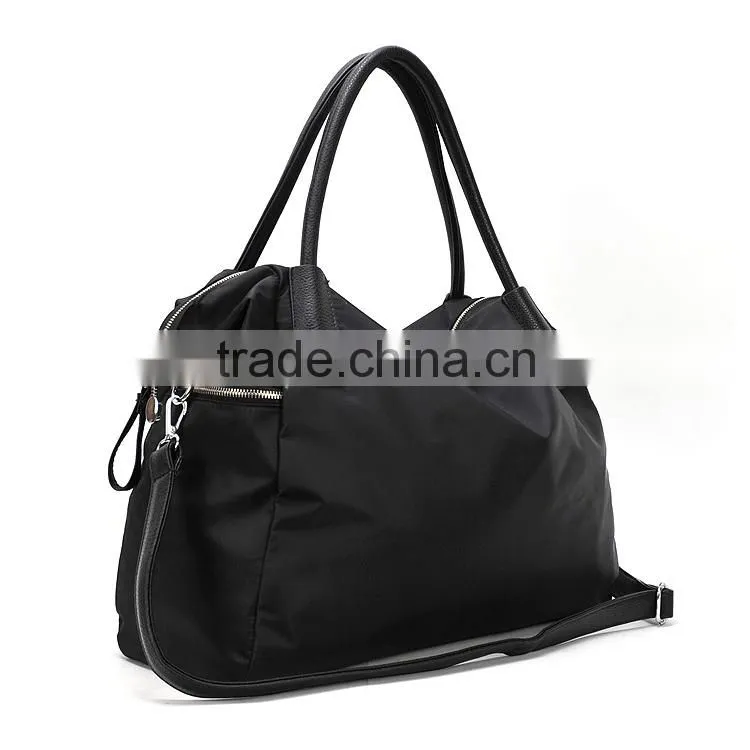 Faddish pu tote bag big hanging file handbag ladies zipper shoulder bags made in China