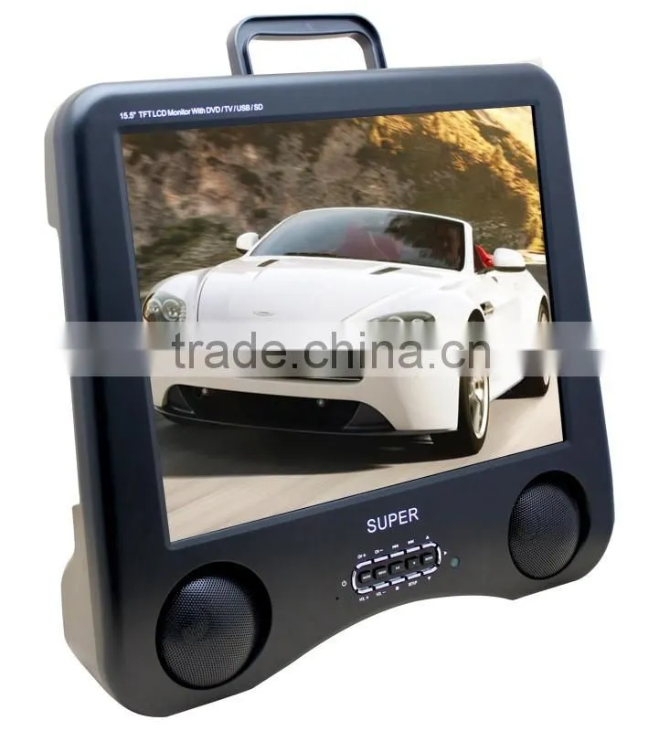 2016 cheap portable car dvd player with tv tuner and radio