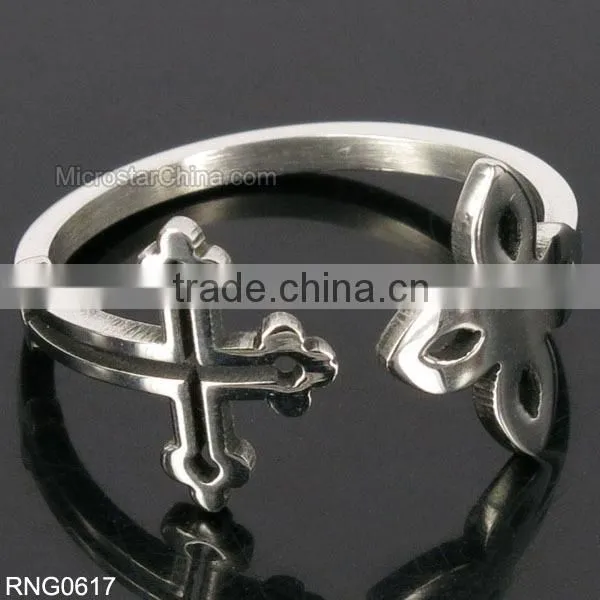 Cheap Wholesale Custom Made 304 Stainless Steel Finger Ring With Diamond