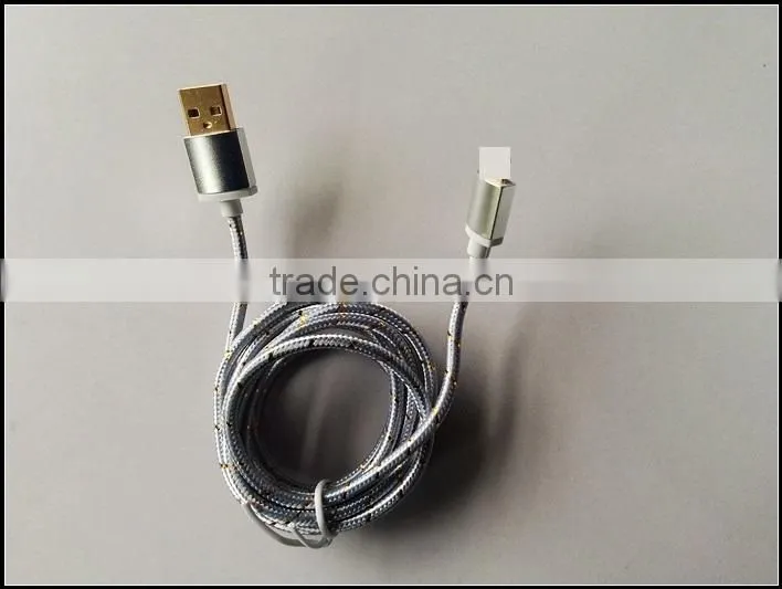 colourful braided micro v8 and I5 gold plated usb cable with aluminium alloy shell