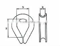 European Type Commercial Wire Rope Steel Thimbles