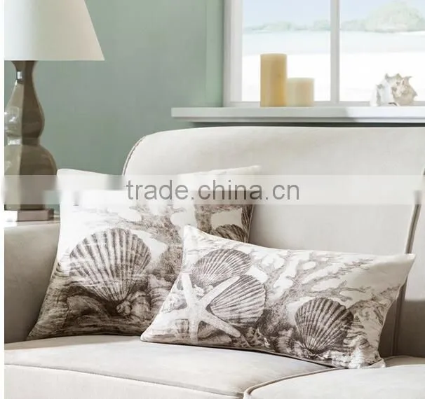 cotton cavas custom silk screen printed plain cushion cover