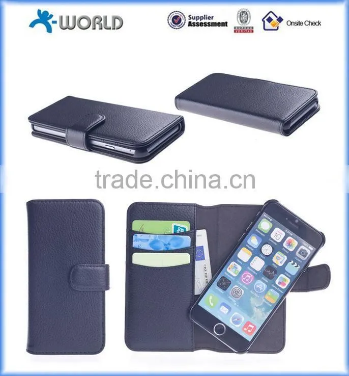 ISO Approved Manufacturer 2 in 1 PU Leather Detachable Wallet Case for iPhone 6S