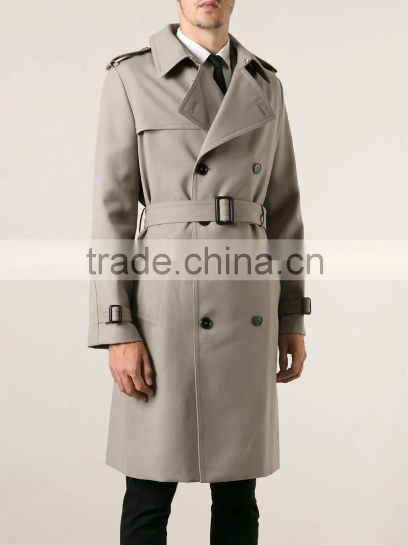 2014 new style khaki trench coat men