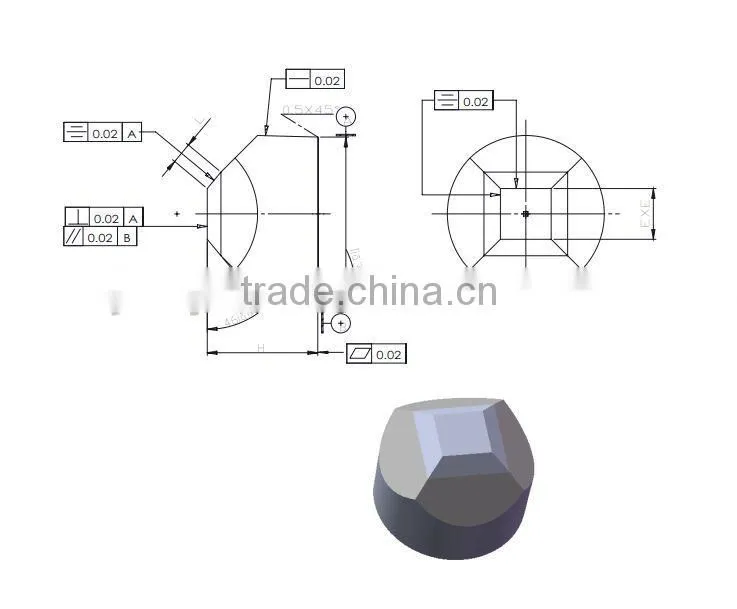 china manufacturer diamond production tool--tungsten cemented carbide anvil/tungsten steel anvil