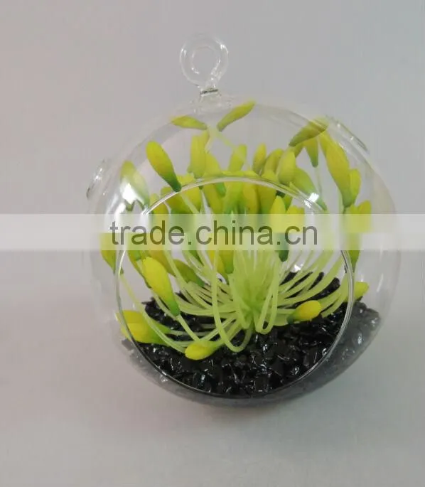 Glass pot artificial flower