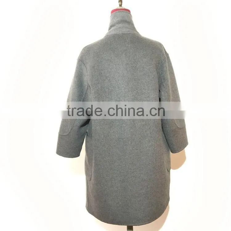 2016AW Ladies Women fashion long woolen coat two buckle