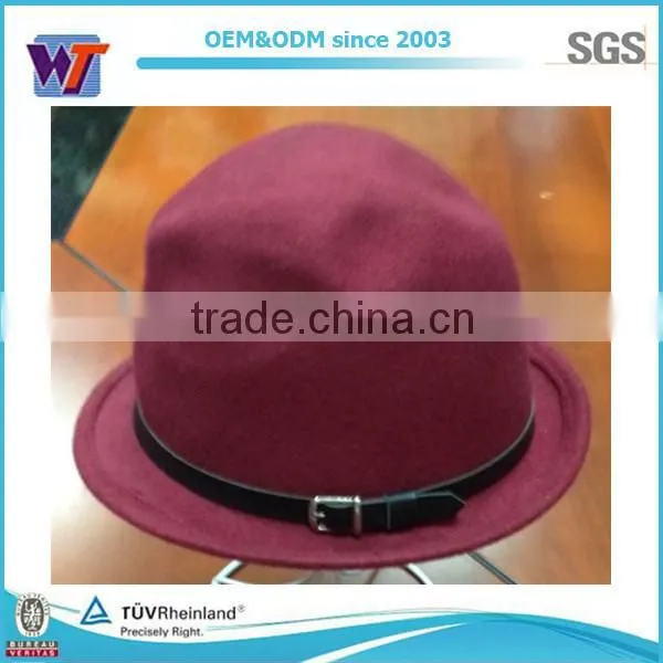 2015 hot sale splicing women's graceful wool felt wide brim hat