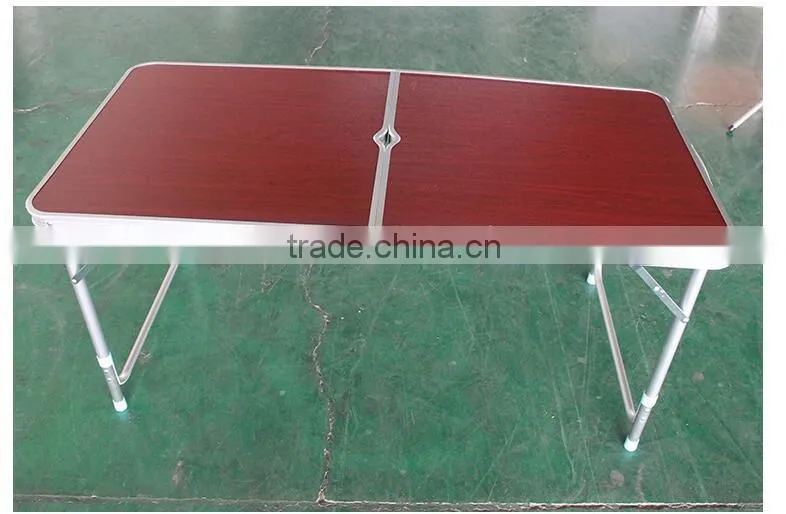 Wholesale Red/Blue/White MDF Aluminum Camping Adjustable Folding Picnic Table