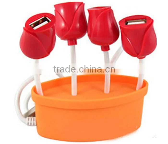 BRAND NEW flower shaped 4 Port USB Hub for PC Home Office