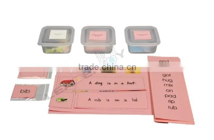 Montessori toys for kids educational of pink scheme reading kit