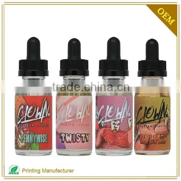 Custom Design E-liquid Bottle Labels Sticker