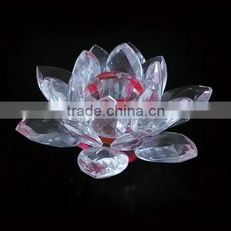 Quality lotus shape crystal candle holder