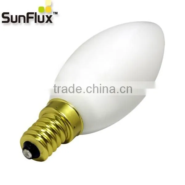C35 shape glass bulb E14 led candle bulb 2.2w