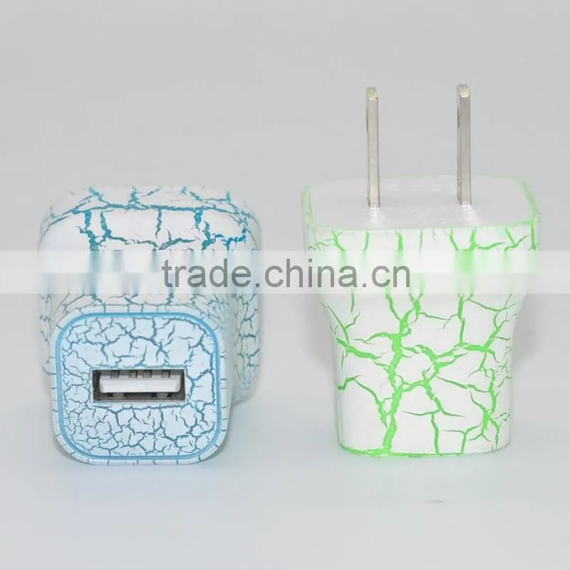 Led lighting usb wall charger, usb travel charger with led light, mobile phone wall charger