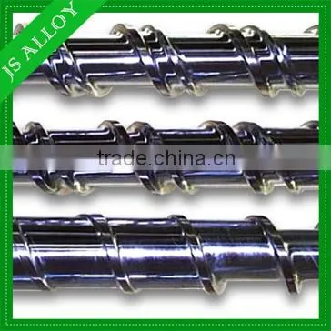 Extruder screw and barrel for PE processing extruder