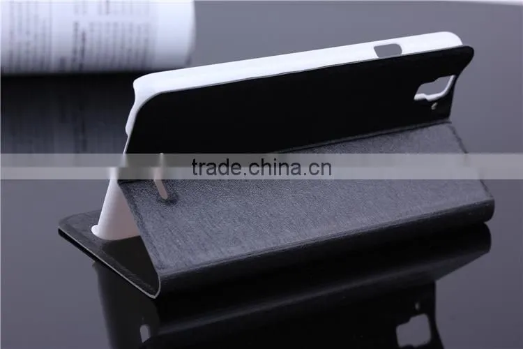 Ice Silk Pattern Wholesale Ultra Leather Flip Case for Coolpad Note , Mobile Phone Case for Coolpad8670 with Card Slot and Stand