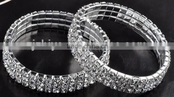 Hot Fashion 4/5/8 Rows Crystal Rhinestone Wedding Bridal Bracelet Bangle