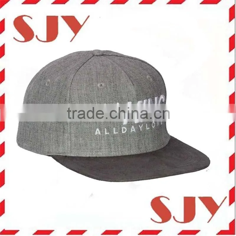Custom 3D Embroidery Suede Snapback Hat Cap Wholesale