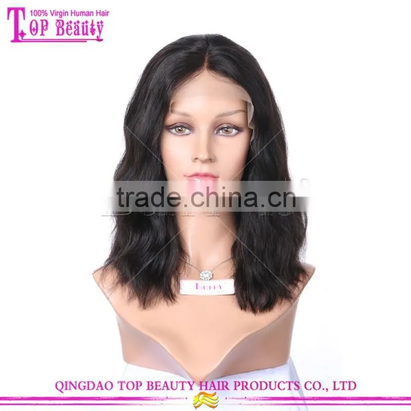 Layered 12"150% density human hair short bob wigs for black women remy human hair short bob lace front wig
