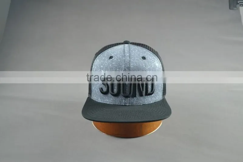 Custom 6-panel snapback cap with 3D embroidery logo